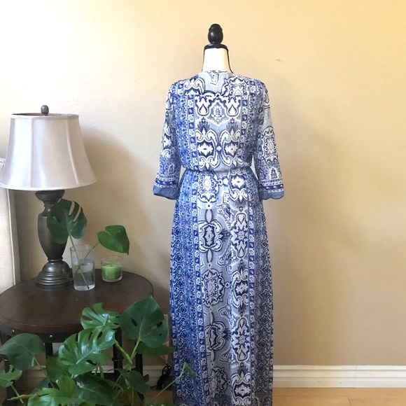 Bikbok boho print chiffon maxi dress - Picture 5 of 8